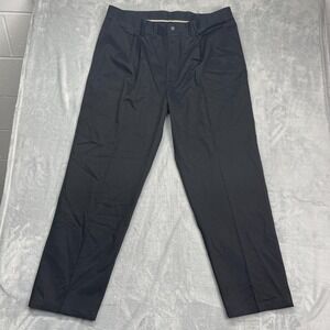 NWT Lee Pants Mens 44x32 Black Wrinkle-Free Double Pleat Relaxed Fit Tapered Leg